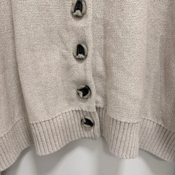 Quince 100% Organic Cotton Cropped Cardigan speckled beige/oatmeal color L - Picture 9 of 10